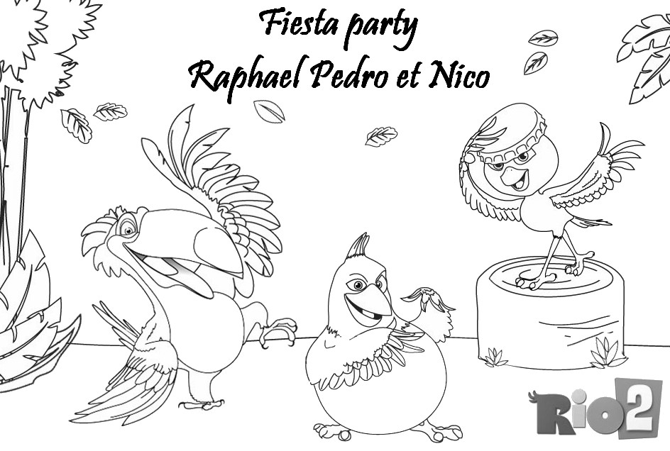 coloriage rio 2 fiesta party